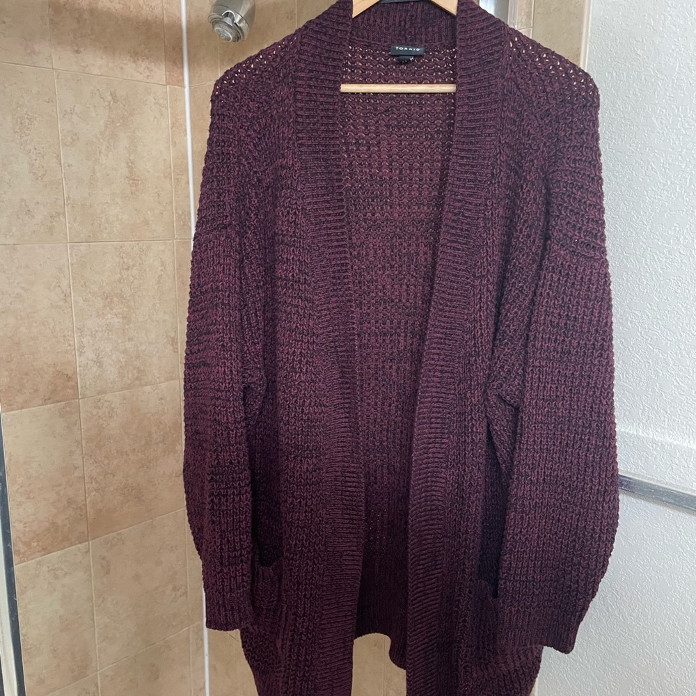 Purple sweater boyfriend cardigan